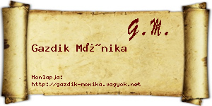 Gazdik Mónika névjegykártya